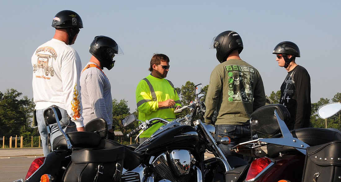 "Motorcycle training teaches Soldiers riding safety (7825186776)" by Fort Rucker CC BY