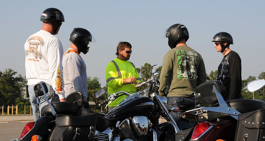 "Motorcycle training teaches Soldiers riding safety (7825186776)" by Fort Rucker CC BY