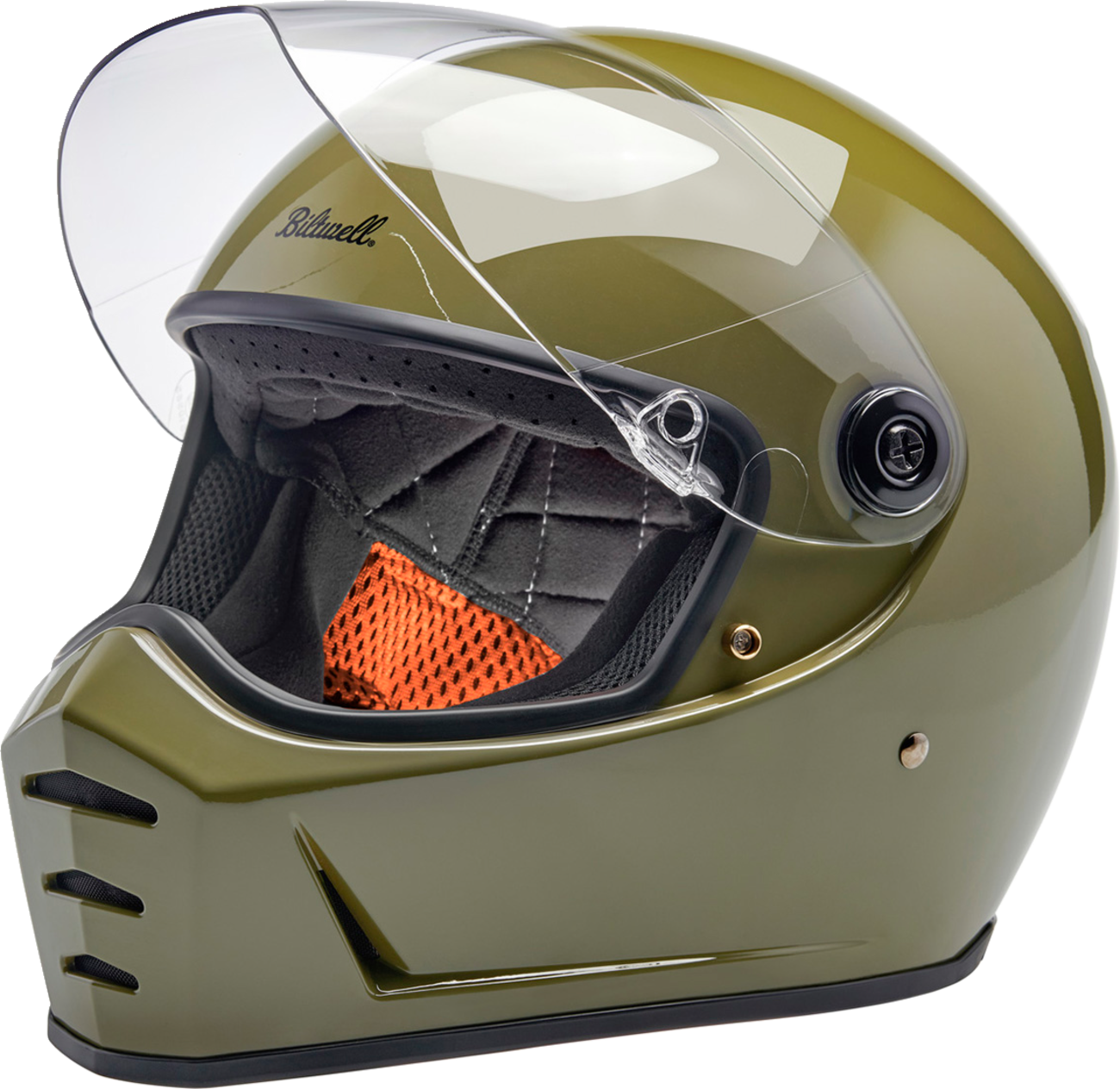 Biltwell Lane Splitter Helmet - Gloss Olive Green (Medium)
