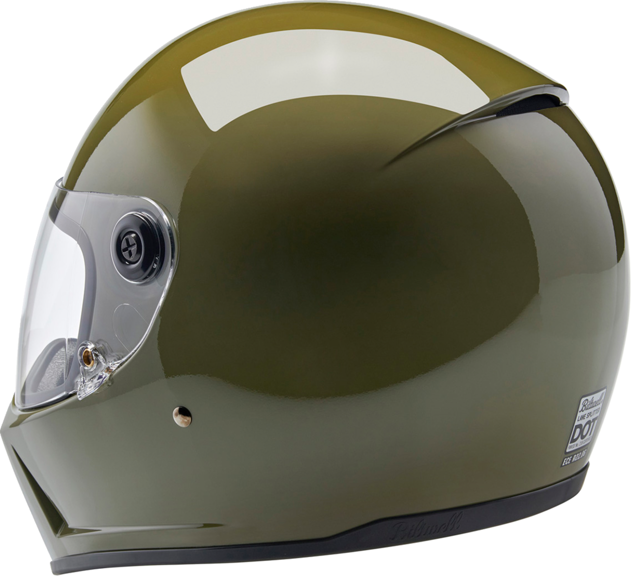 Biltwell Lane Splitter Helmet - Gloss Olive Green (Medium)