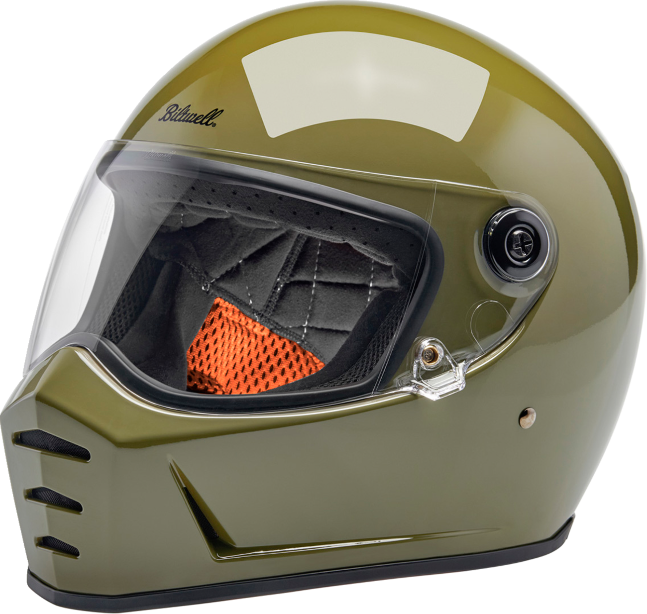 Biltwell Lane Splitter Helmet - Gloss Olive Green (Medium)