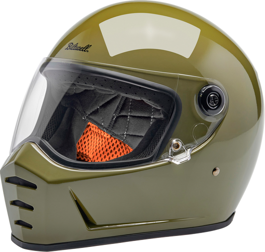 Biltwell Lane Splitter Helmet - Gloss Olive Green (Medium)