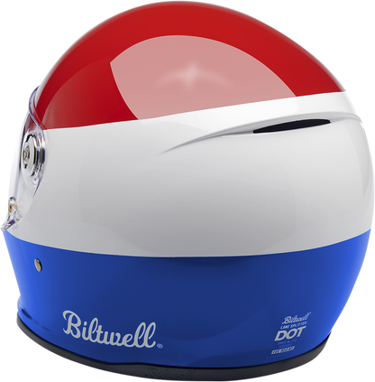 Biltwell Lane Splitter Helmet - Gloss Podium Red/White/Blue (Large)