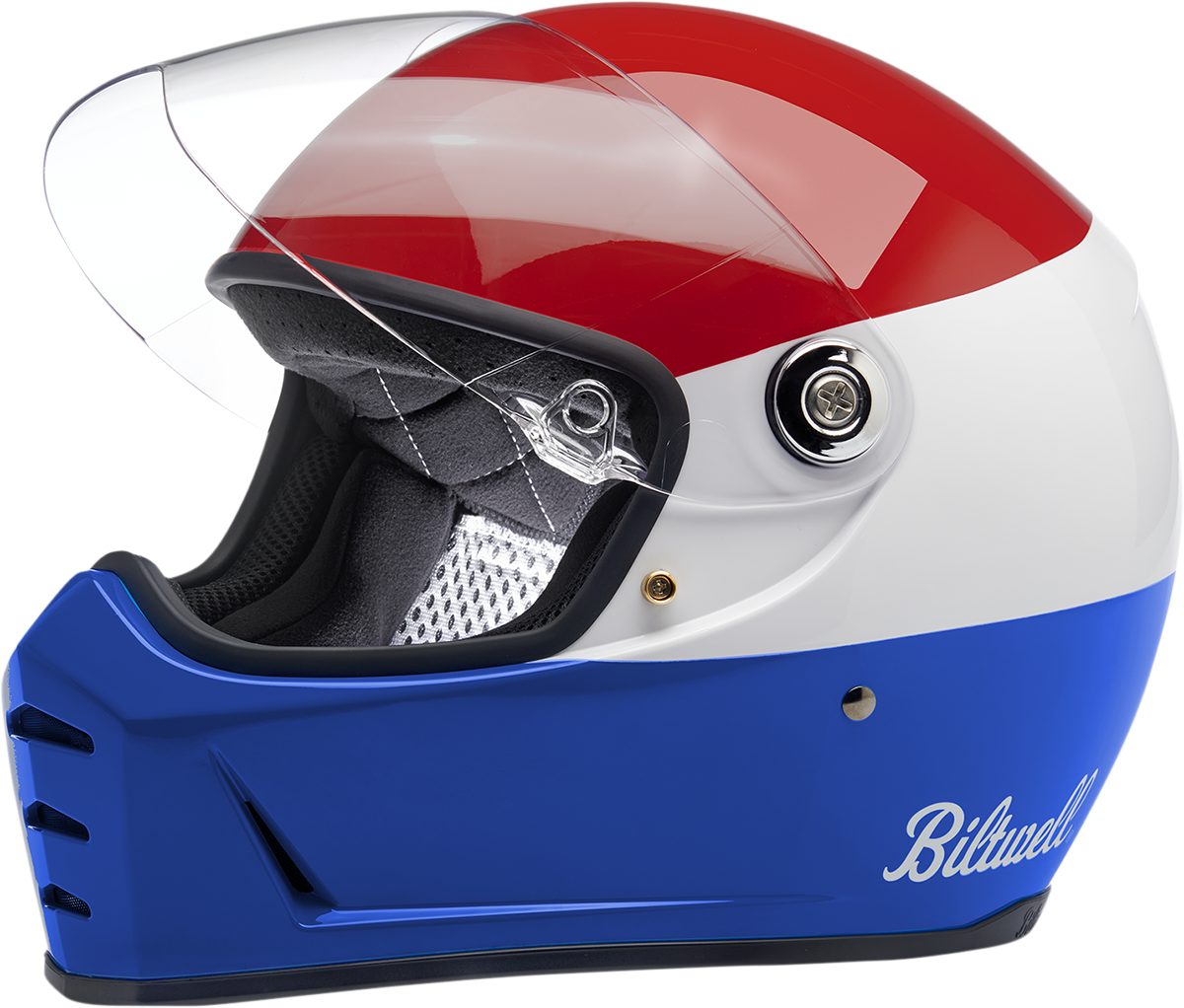 Biltwell Lane Splitter Helmet - Gloss Podium Red/White/Blue (Large)