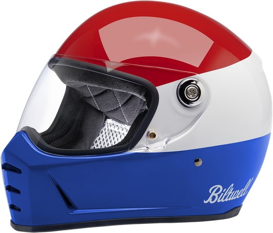 Biltwell Lane Splitter Helmet - Gloss Podium Red/White/Blue (Large)