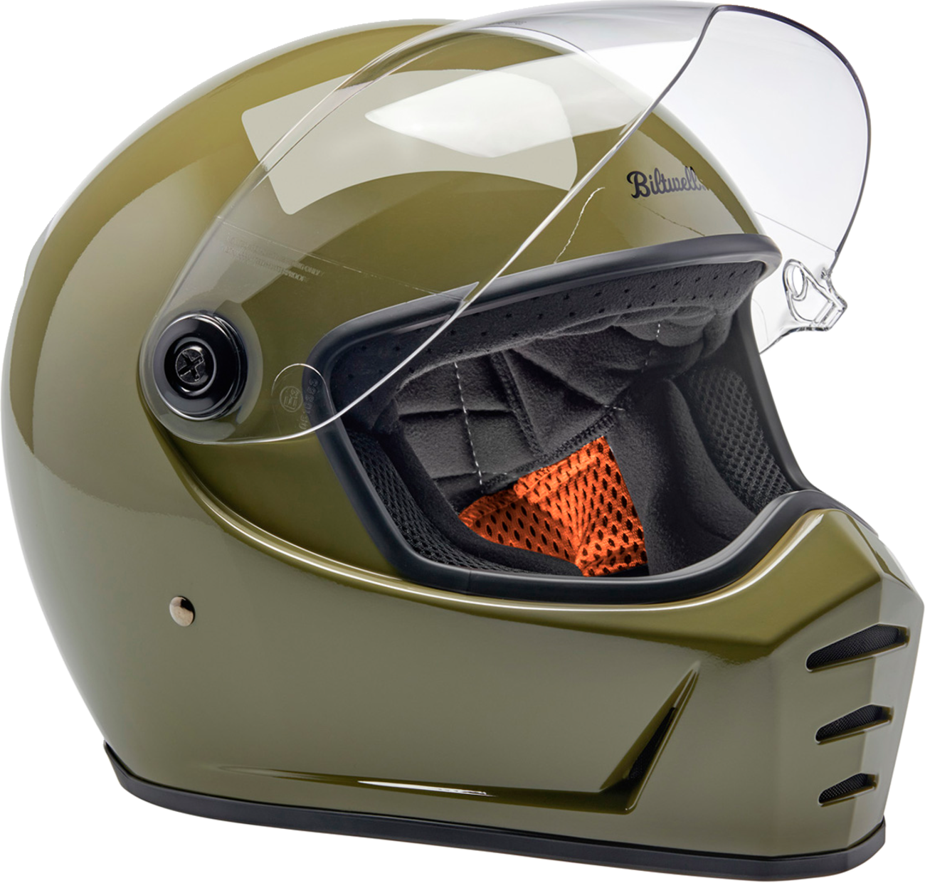 Biltwell Lane Splitter Helmet - Gloss Olive Green (Medium)