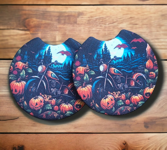 Moto Pumpkin Patch Car Coasters